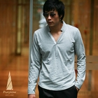 Purplow - V Neck Casual Tee in Gray