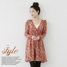 lovemark - Floral-Print Chiffon Dress 