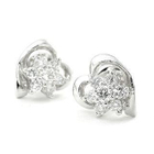 Keleo - 18K White Gold Heart shape Earrings with Diamonds