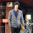 HOTBOOM - V-Neck Knit Cardigan