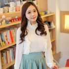 NamuDDalgi - Ruffle-Trim Mock-Neck Chiffon Blouse