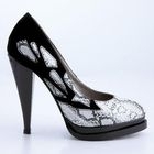 Moonbasa - Two-Tone Faux-Snakeskin Platform Pumps