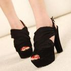 Mancienne - Cross-Strap Platform Sandals