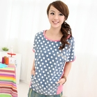59 Seconds - Contrasting Panel Polka-Dot T-Shirt