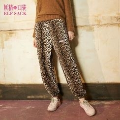 ELF SACK - Gather Cuff Leopard Harem Pants ELF SACK - Gather Cuff Leopard Harem Pants
