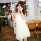 Tokyo Fashion - Sleeveless Lace-Panel Dress