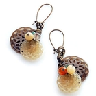 Truffles - Silhouette Buttons & Jades Long Earrings