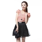 O.SA - Lace-Sleeve Dotted Top