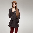 OrangeBear - Inset Vest Drawstring-Waist Tunic