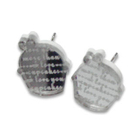 Sweet & Co. - I Love Cupcakes Mirror Silver Stud Earrings