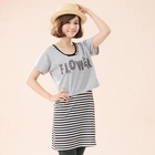 CatWorld - Set: 'Flower' Top + Striped Tank Dress