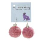 MyLittleThing - Purple Felt Wool Ball Ball Stone Earrings
