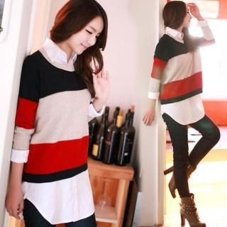 Color-Blocked Knit Top