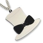 Sweet & Co. - XL Sweet Mirror Black Hatter Ribbon Silver Long Necklace