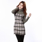 O.SA - Turtleneck Plaid Panel Dress