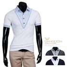 DANGOON - Inset Shirt V-Neck Top