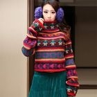 Nabi - Turtleneck Patterned Knit Sweater