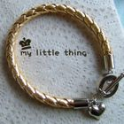 MyLittleThing - Cool Leather Bracelet in Gold