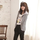 TianXuan - Mock-Two-Piece Striped Hoodie