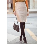 IGNUSJ - High-Waist Furry Knit Pencil Skirt