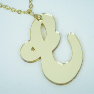 Sweet Mirror Initial E Gold Long Necklace