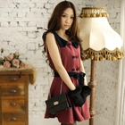Tokyo Fashion - Contrast-Collar Buttoned Sleeveless Dress