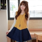 CLICK - Color-Block Sleeveless Knit Minidress