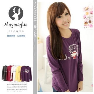 Long Sleeve Scoop Neck Cotton Tee