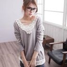 CatWorld - Lace-Bib Crochet-Hem Top