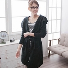 CatWorld - Oversized-Lapel Tie-Waist Cardigan