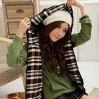 RingBear - Fleece-Lining Plaid Hooded Vest