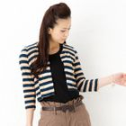 ageha@shibuya - 3/4-Sleeve Striped Military Cardigan