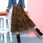 Tokyo Fashion - Leopard-Print Pleated Long Skirt