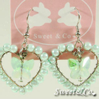 Sweet & Co. - Sweet Lover Green Heart Butterfly Earrings