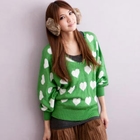 CatWorld - Crochet-Panel Heart-Patterned Sweater