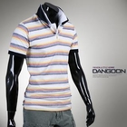 DANGOON - Striped Short-Sleeve Polo Shirt