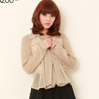 ZOO - Tie-Back Polka Dot Chiffon Blouse