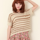 ZOO - Striped Pointelle Knit Top
