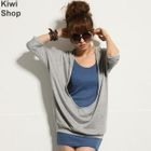 Kiwi Shop - Deep U-Neck Hooded Pullover