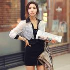 REDOPIN - Lace-Trim Color-Block Blouse