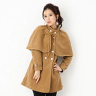 ageha@shibuya - Double-Breasted Coat with Detachable Capelet