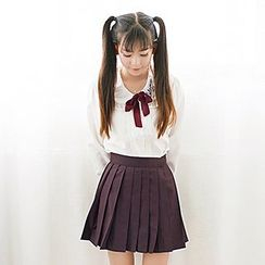 GOGO Girl - 刺绣流苏边衬衫 / 百褶裙 GOGO Girl - 刺绣流苏边衬衫 / 百褶裙