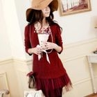 Tokyo Fashion - Bow-Accent Mesh-Hem Panel Dress