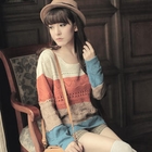 JK2 - Color-Block Pointelle Knit Top