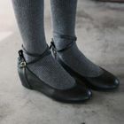 midnightCOCO - Faux-Leather Ankle-Strap Flats