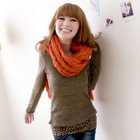 Tokyo Fashion - Set: Knit Top + Leopard-Print Tank Top