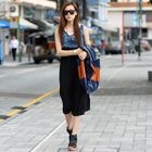 SOHO Central - Sleeveless Denim Panel Maxi Dress