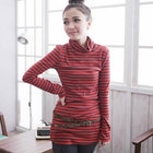 CatWorld - Mock-Neck Striped Top
