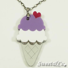 Sweet & Co. - Purple Mirror Ice-Cream Silver Necklace