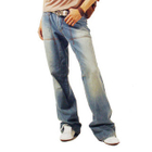 Purplow - Pocket Stitched Loose-Fit Washed Jeans